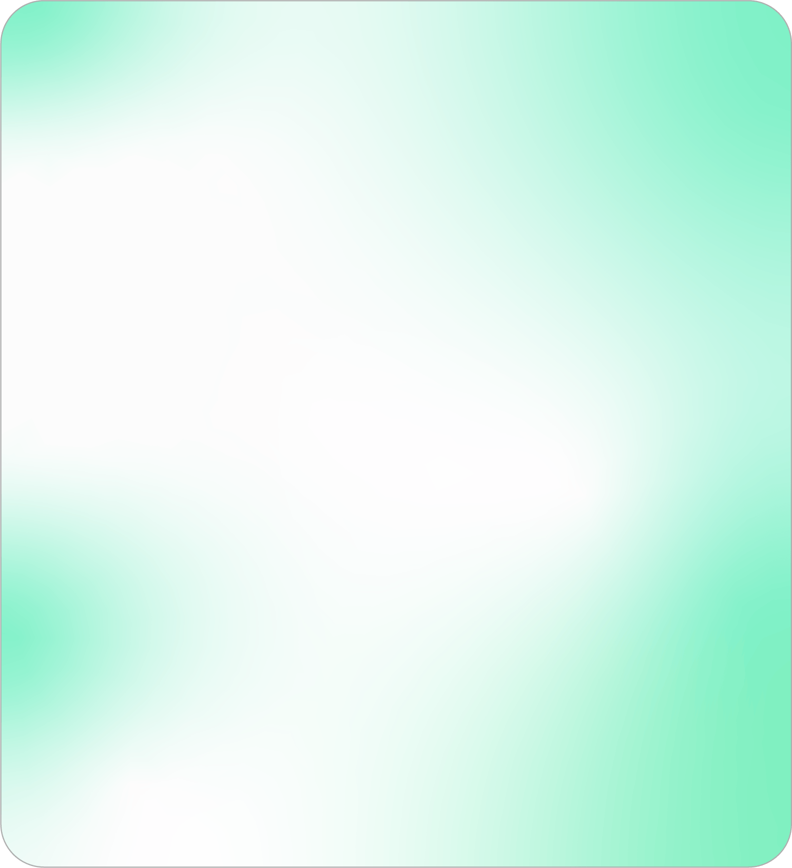 Rounded rectangle with a gradient from white to light green.