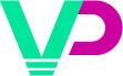 Green and purple VP logo, the 