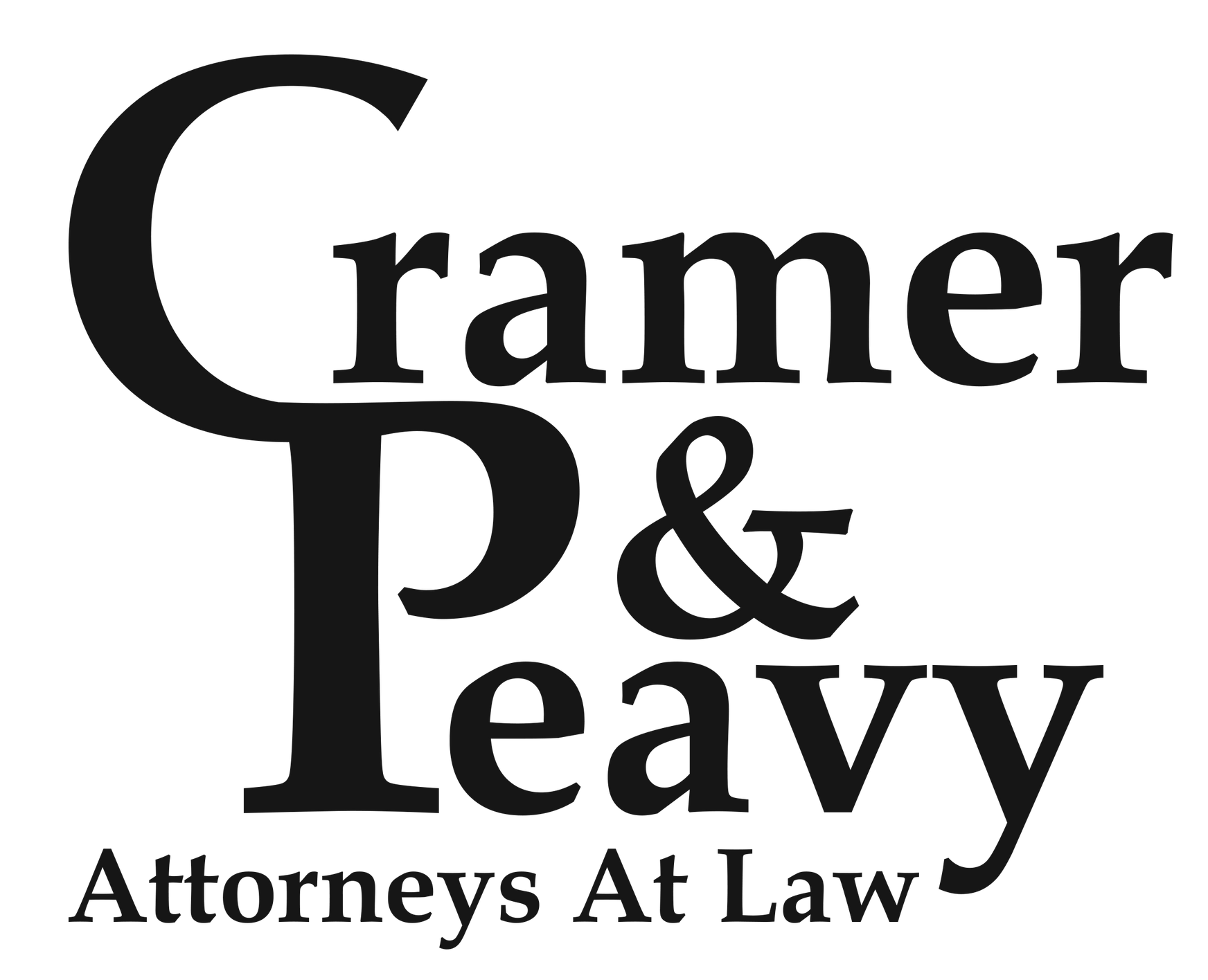 Cramer & Peavy law firm nameplate