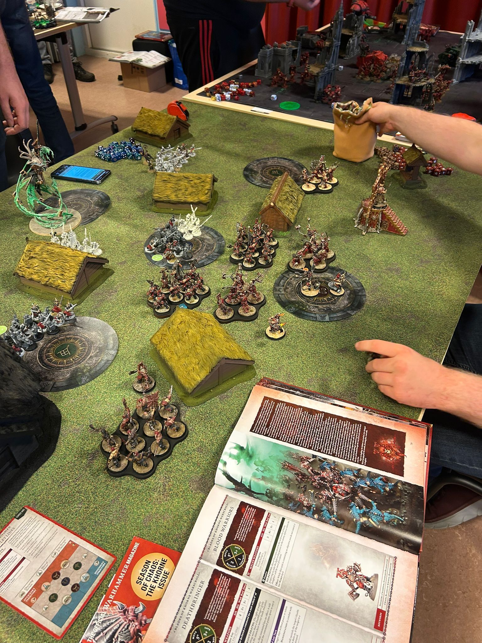Warhammer AoS wordt zeker niet vergeten, hier een battle impressie tijdens één van de vele spel uitdagingen.