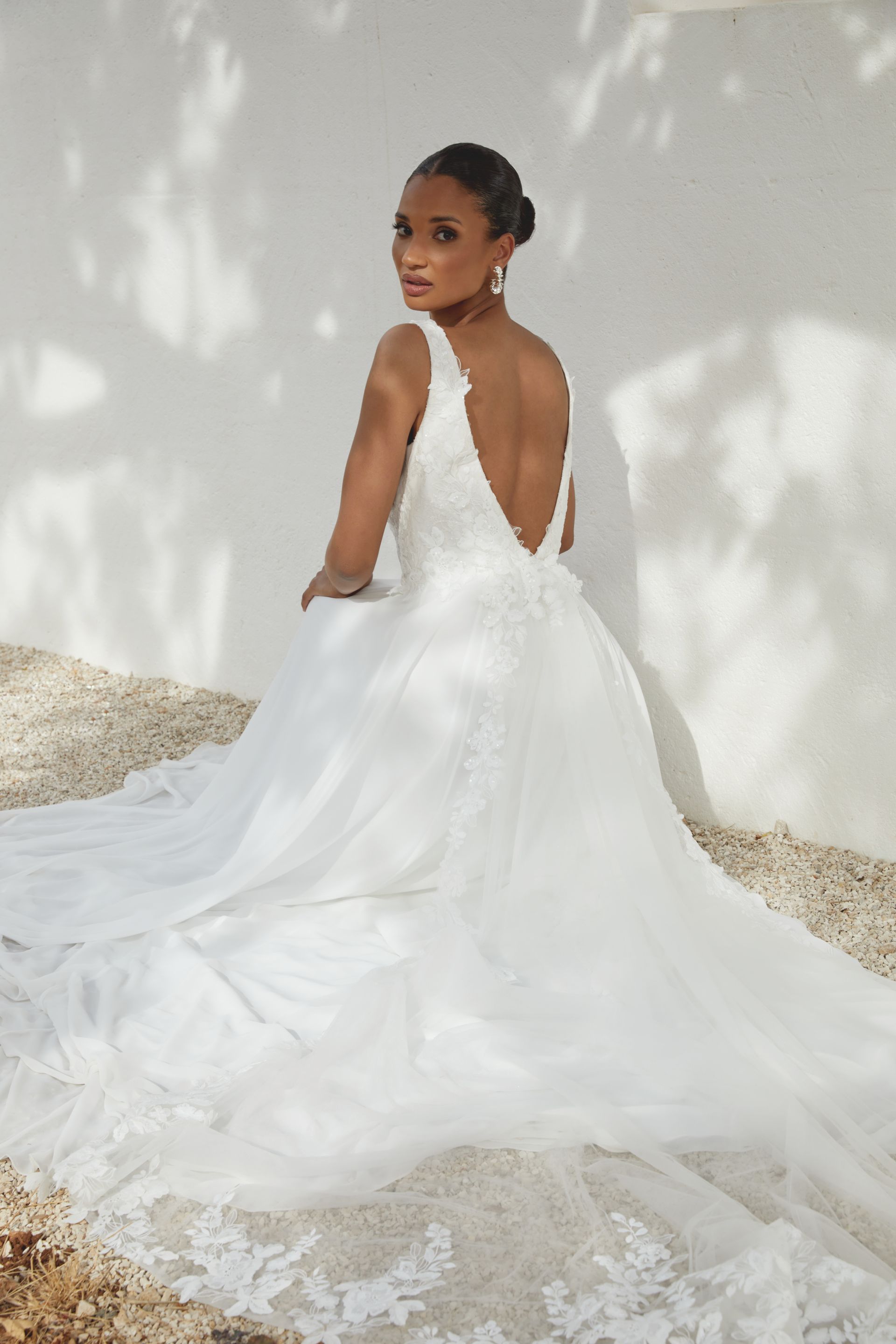 prova abito sposa Ariana di Justin Alexander Roma