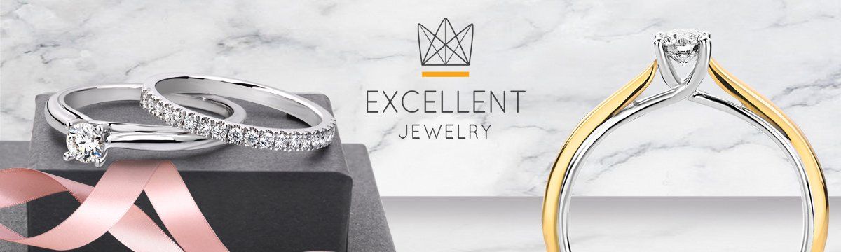 Gouden ringen met diamant. Excellent Jewelry