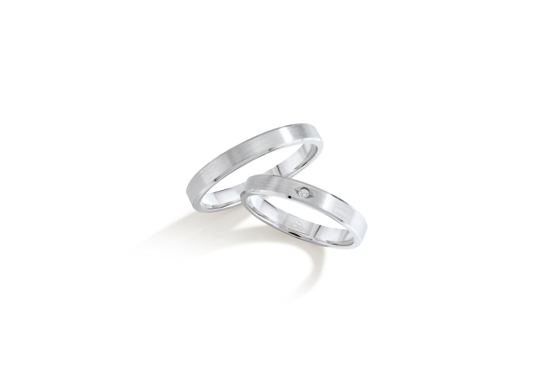 Trouwringen set BU010 witgoud