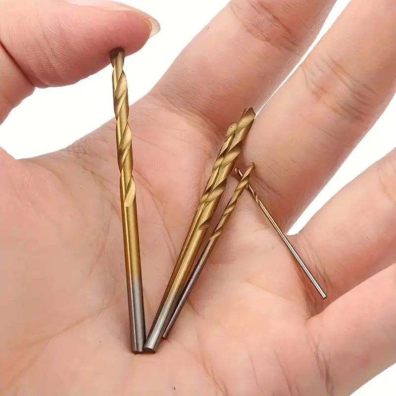 100pcs HSS Titanium Coated Drill Bit Set, Twist Drill Bits Set, High Speed Steel