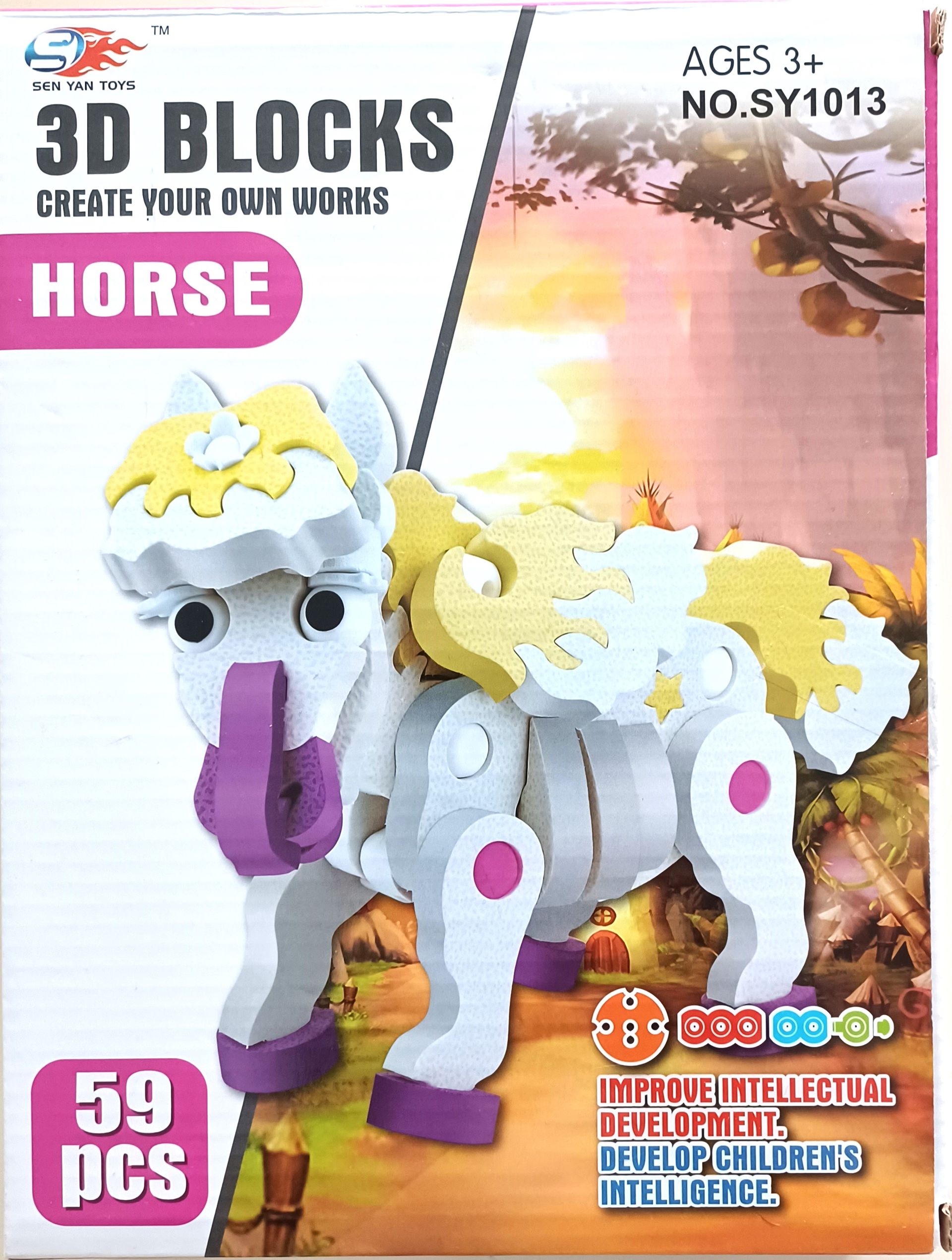 Sen Yan Toys Create Your Own 3D Horse For Ages 3+ Use your Creative Imagination!
