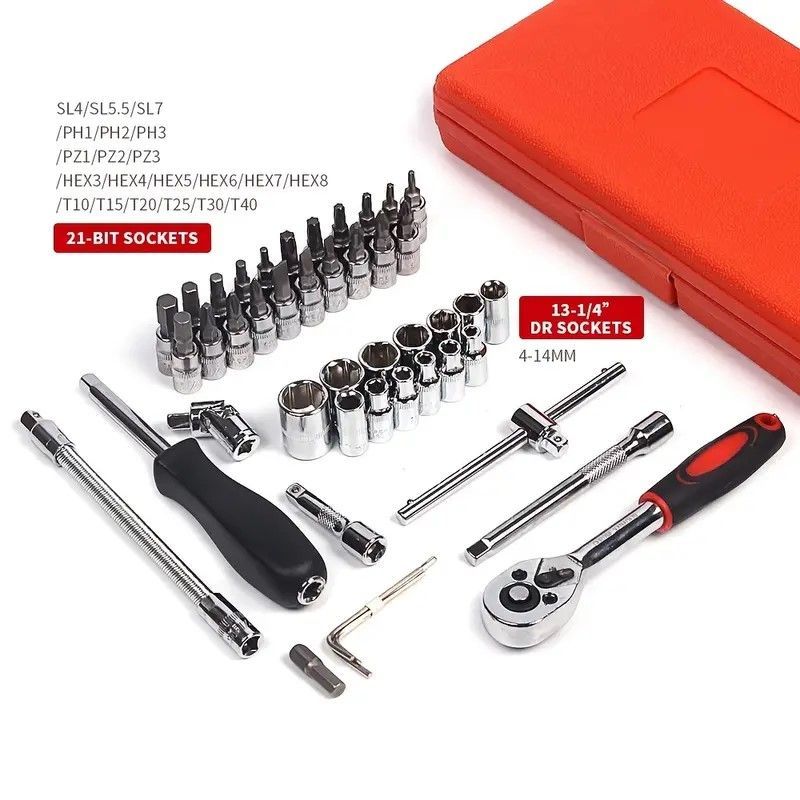 46 Piece Tool Set For Home and Auto