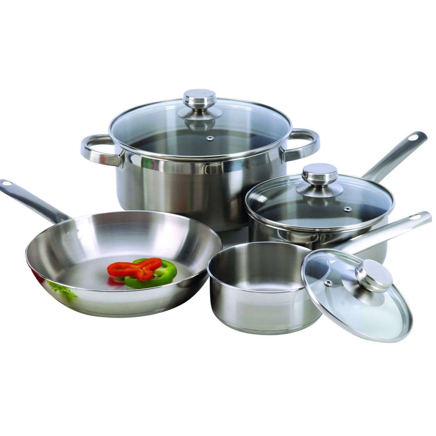 7-Piece Cookware Set Constructed in 18/10 Stainless Steel  - FREE SHIPPING