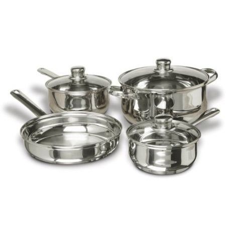 7-Piece Stainless Steel Cookware Set with Tempered Glass Lids - FREE SHIPPING