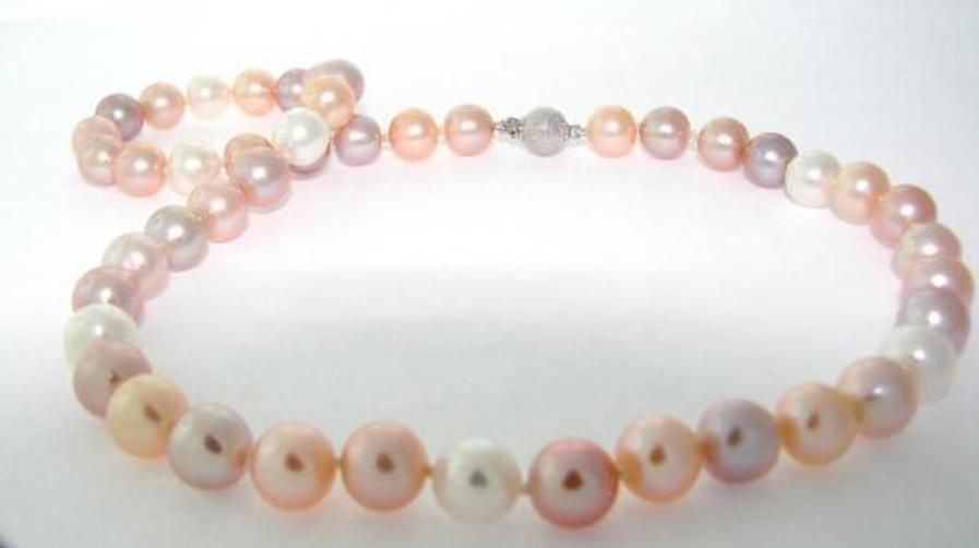 17 Inch Multi Colored Culture Pearl Necklace 8-9MM