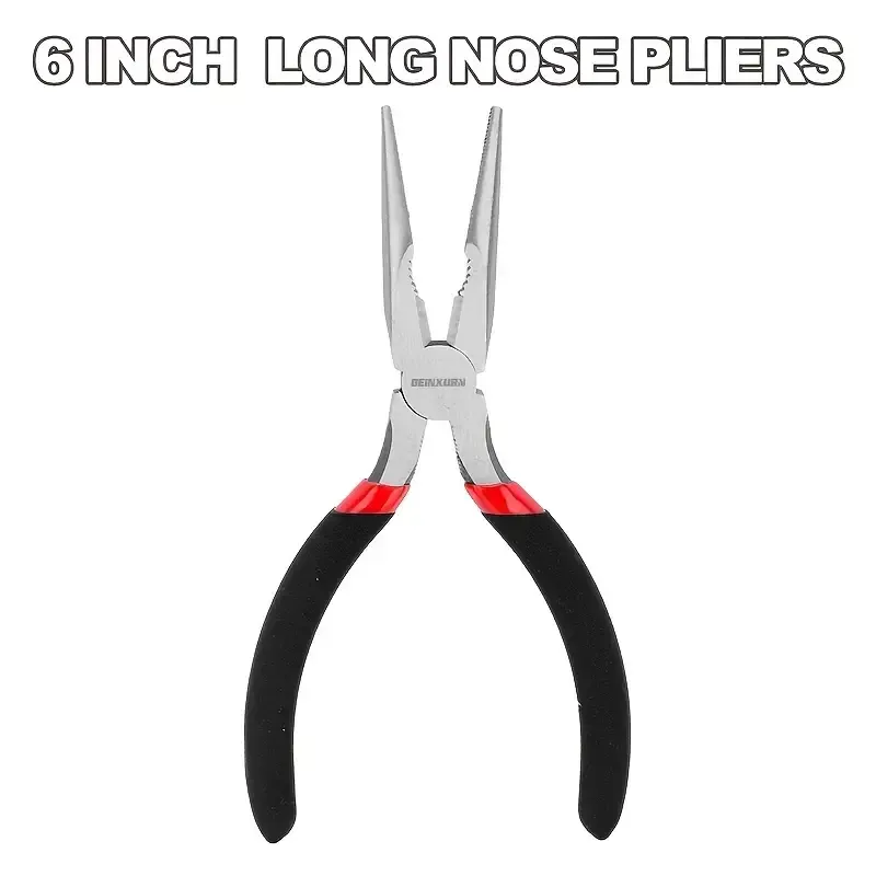 6 in Heavy-Duty Needle Nose Pliers with Precision Wire Cutter & Soft Grip