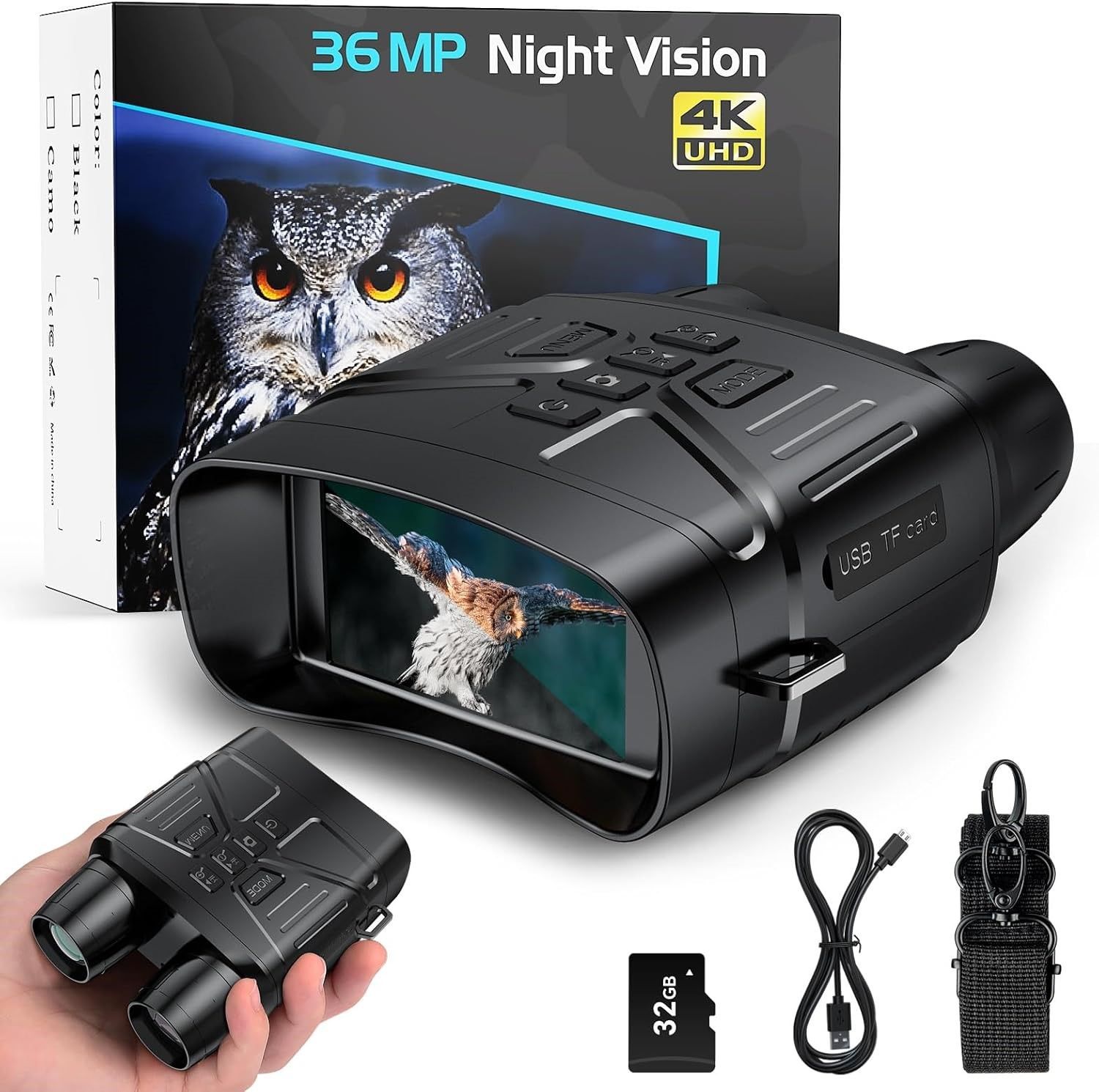 Night Vision Goggles for Hunting, 4K Infrared Night Vision Binoculars