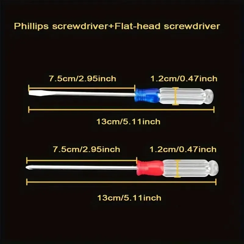 Phillips Slotted Crystal Screwdriver Small Screwdriver Transparent Handle