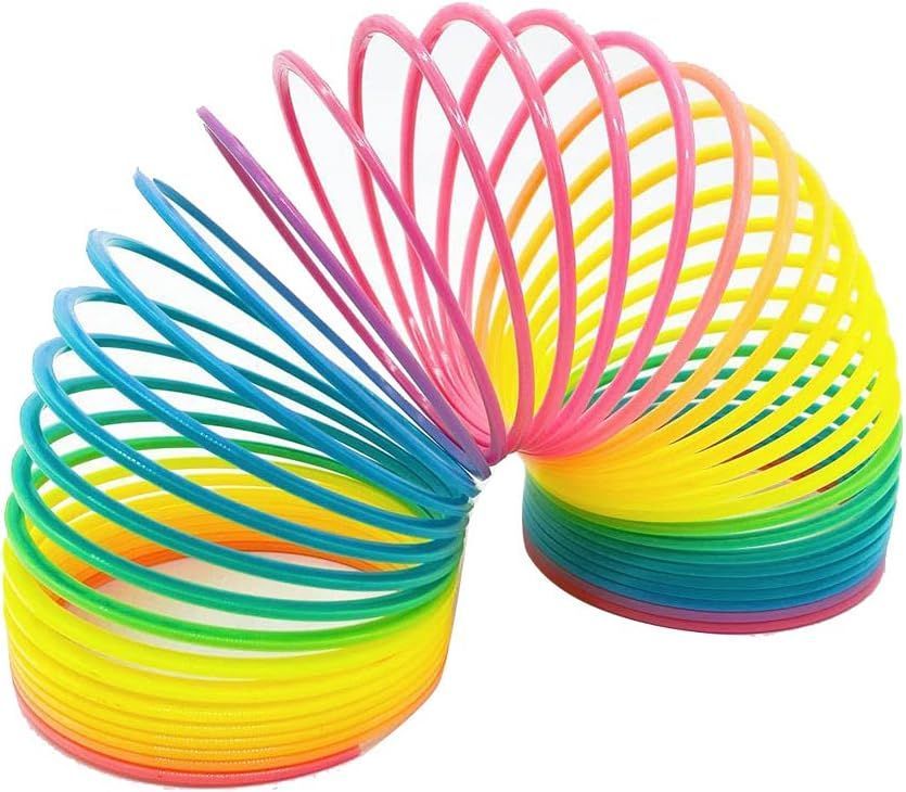 Rainbow Coil Spring Toy Plastic Toy Multi-color. A BOX of 60 pcs a special price
