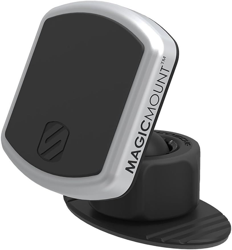 Scosche MPD-XTPP1 Magnetic MagicMount Pro Phone Mount for Car, Automotive-Grade Adhesive, 360 Degree View Rotation, Black/Silver