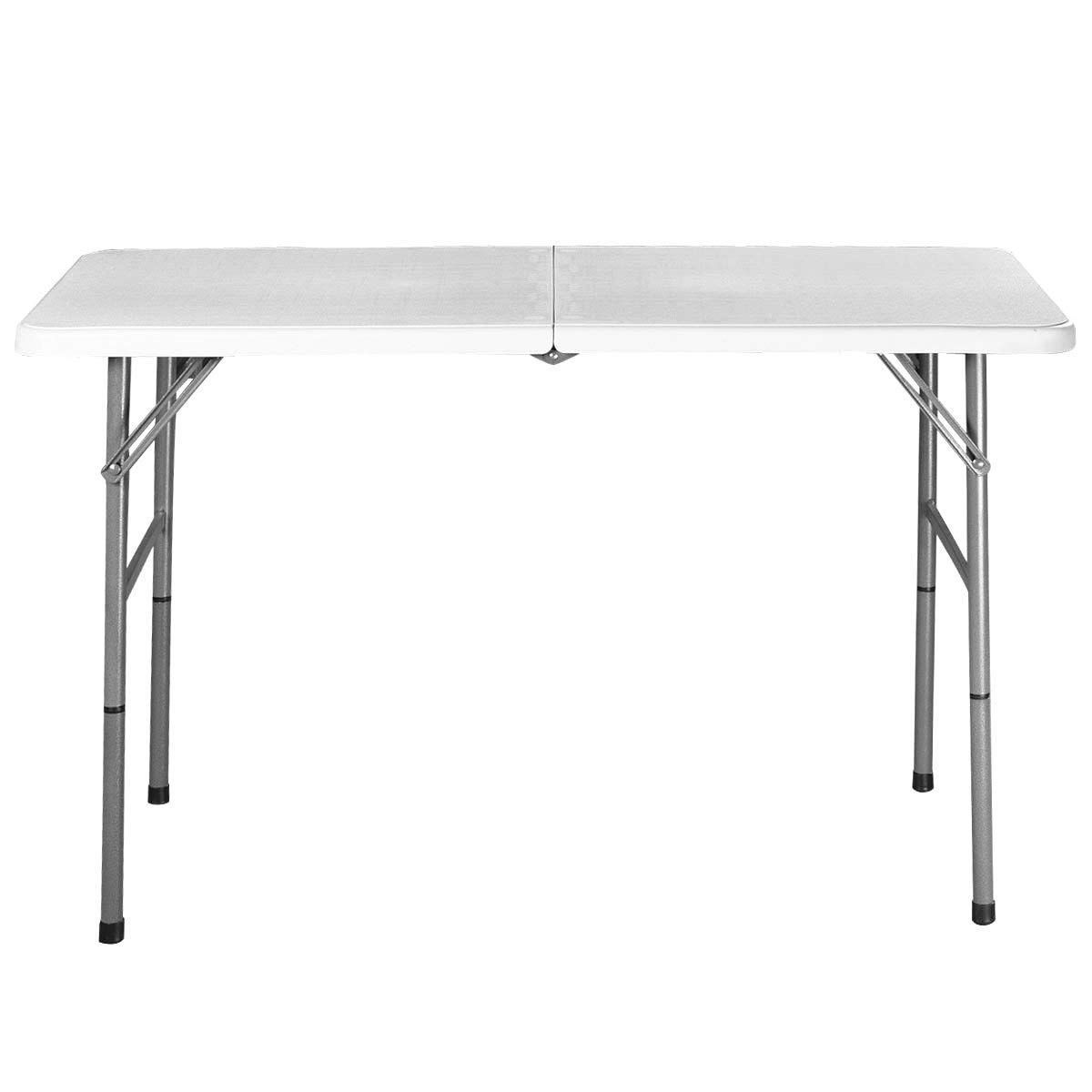 White HDPE Plastic Heavy Duty Indoor Outdoor Folding Table with Steel Frame FREE SHIPPING