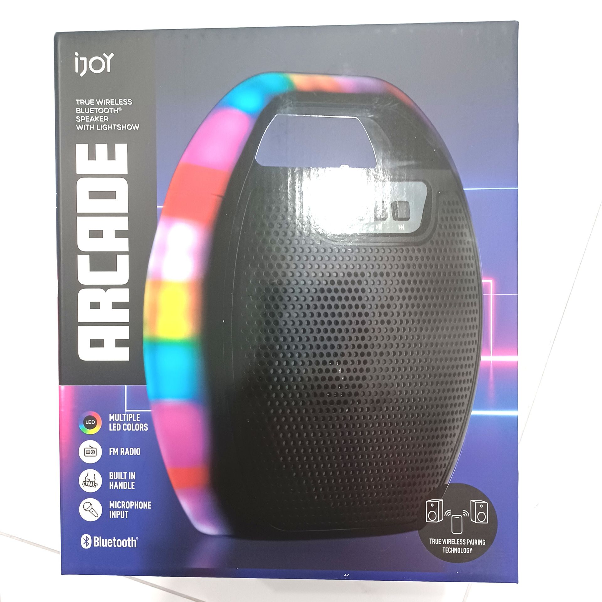 iJoy Arcade True Wireless Bluetooth Speaker with Light Show