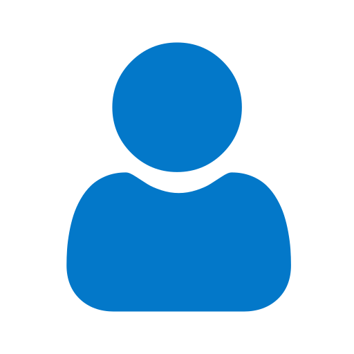 A blue icon of a human head and shoulders silhouette.