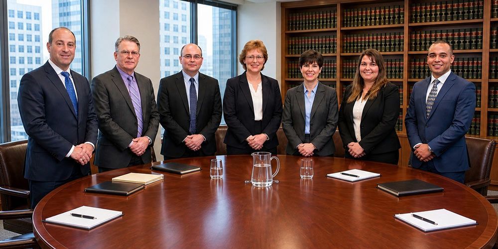About OGA Law Firm - Ouimette, Goldstein, & Andrews, LLP. Our lawyers pictured are Jaime Adams, Scott Goldstein, Louis Dauerer, Edie Adams, Jacqueline Heubach, John Liondholm, and Eva Panchyshyn