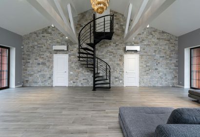 A kitchen with a large island in the middle of it.