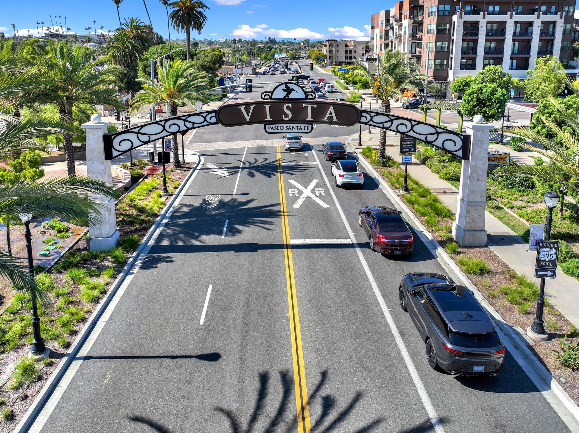 Local appliance repair services in Vista, CA by Blue Fox Appliance Repair, featuring downtown Vista.