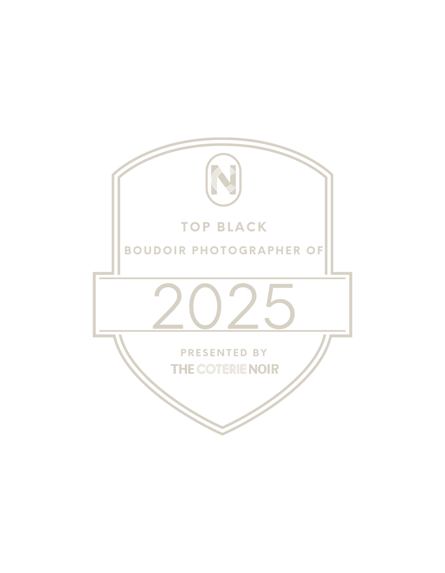 A picture of a top black photographer of 2025 badge.