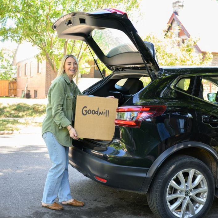 Woman loading a