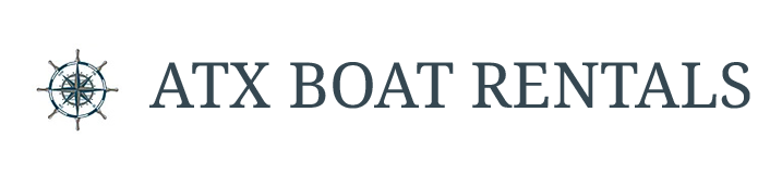 ATX Boat Rentals logo with a compass icon on a light background