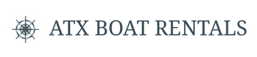 ATX Boat Rentals logo with a compass icon on a light background