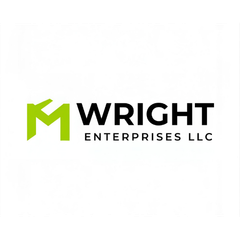 Green and black Wright Enterprises LLC logo with stylized