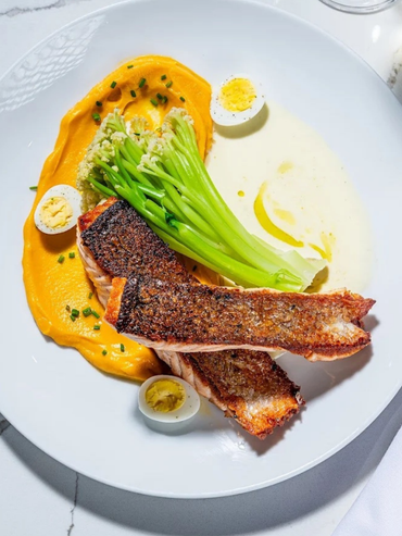 Maison Cheryl salmon dinner dish
