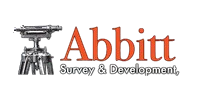 Abbitt Survey & Development logo with orange text and a surveyor’s instrument icon