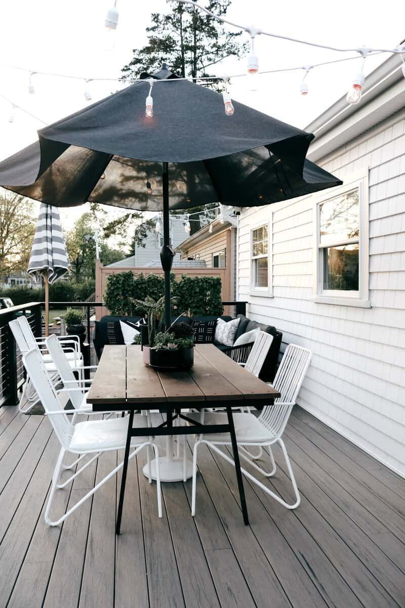 Photo showing Timber Tech decking installed in backyard of smaller home
