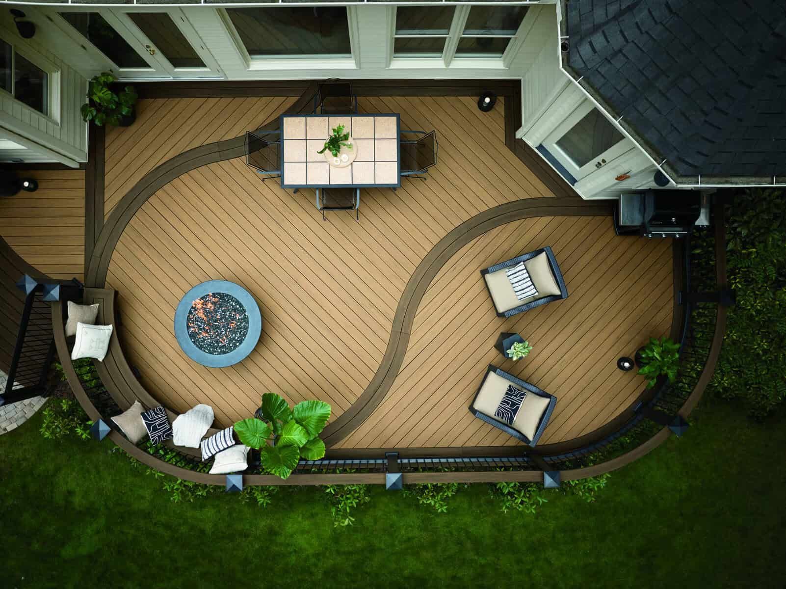 Aerial photo of composite decking