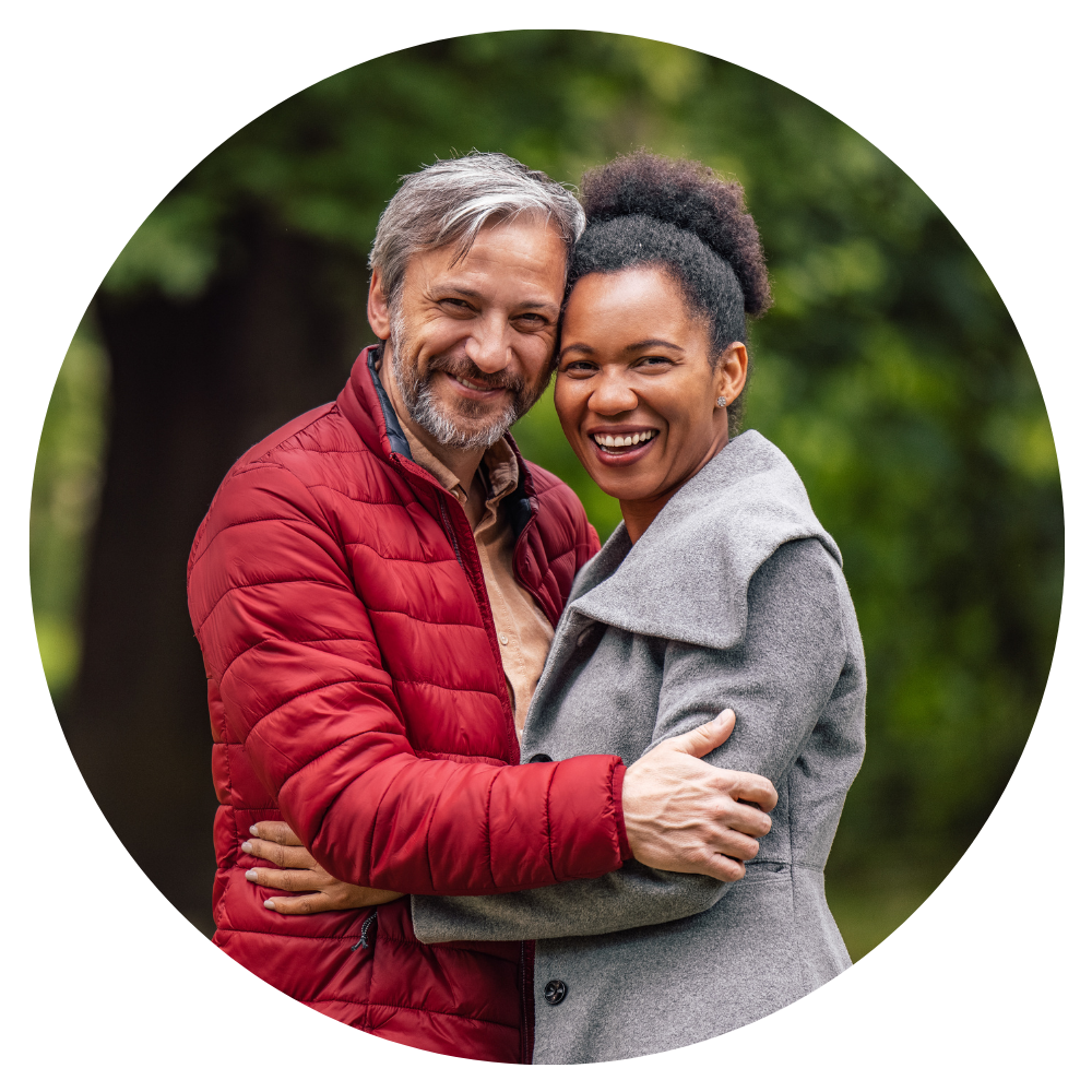 Couple feeling good about themselves by helping the environment