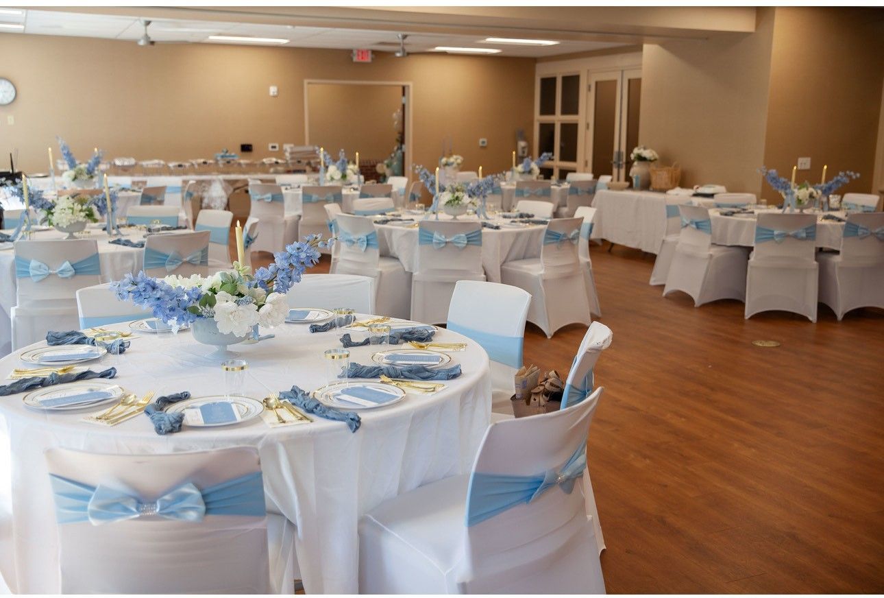 Banquet Room decorated for an event.
