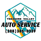Treasure Valley Auto Service logo with mountains, wrench, and phone number (208) 385-0339