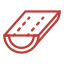 A red cross-section of a watermelon slice with seeds.