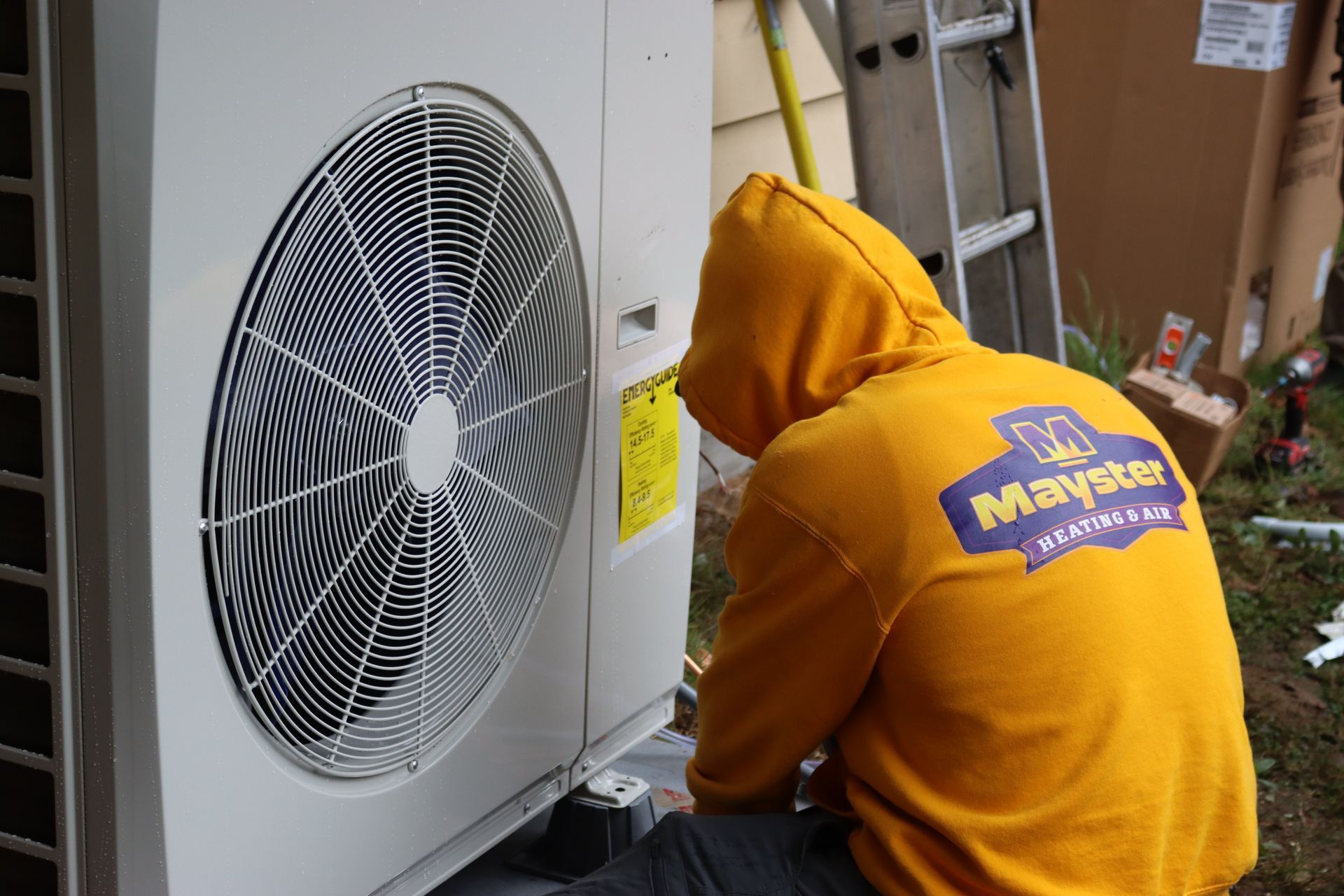 Bryant heat pump installed in Pierce County by Mayster Heating and Air professional installers for y