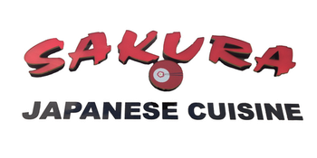 Sakura Japanese Cuisine logo with pink “SAKURA” text and black “Japanese Cuisine” text