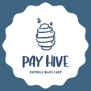 Black-and-white Pay Hive logo with a stylized bee hive and the tagline “Payroll Made Easy”