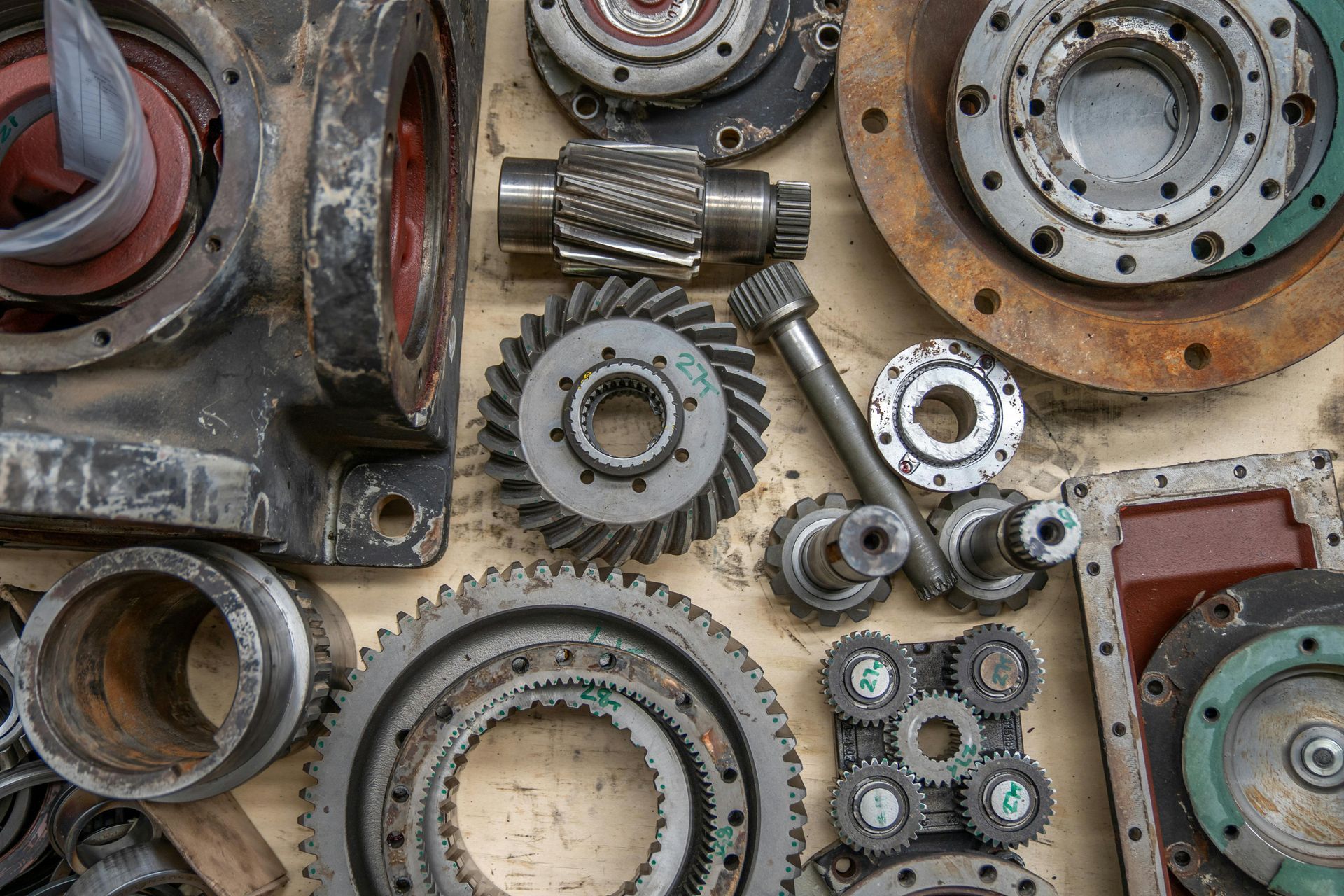 Gearbox part laid on a table