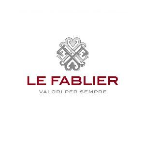 Logo per Le Fablier: disegno elaborato sopra il testo 