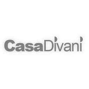 Logo Casa Divani in testo grigio su sfondo bianco.