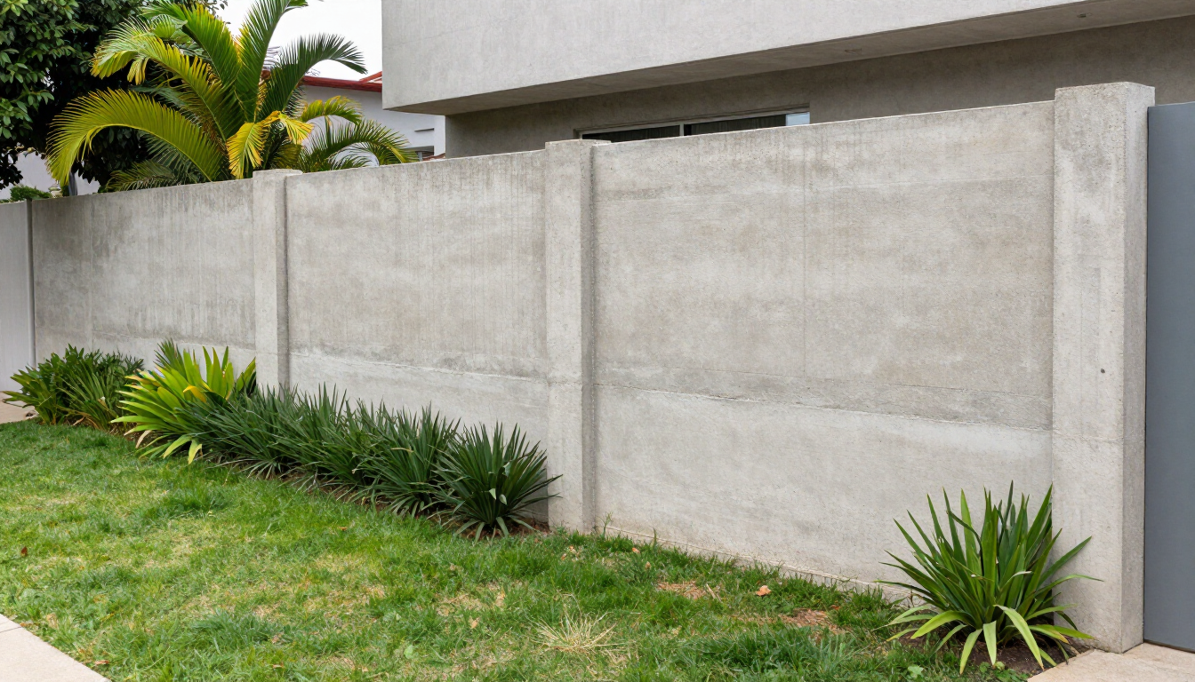 Cerco de premoldeados de hormigón instalado en una vivienda de Tigre