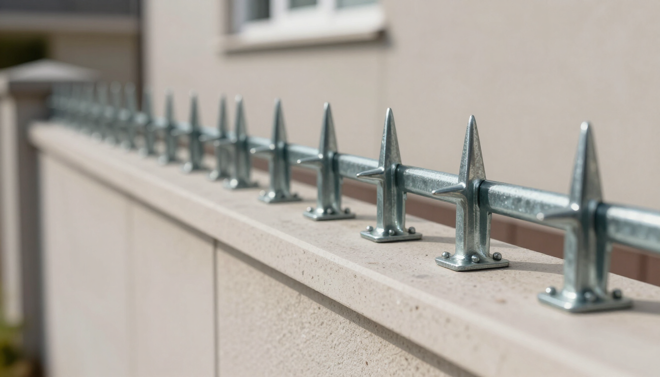 Puntas metálicas instaladas sobre una medianera