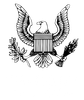 American bald eagle with outstretched wings, holding an olive branch and arrows, with a shield on its chest.