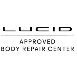 Lucid Approved Body Repair Center logo on white background