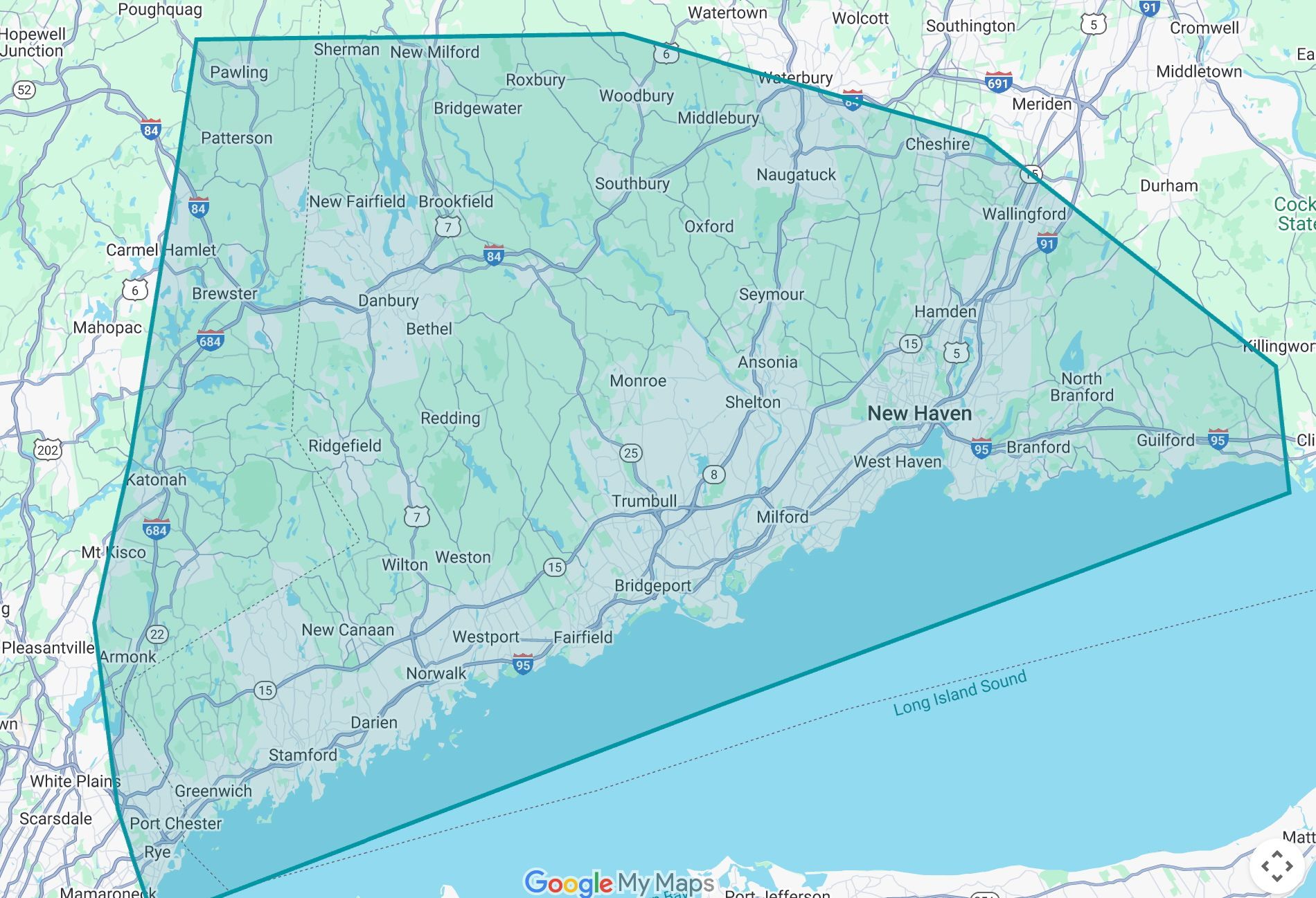 Central Vacuum Service service area map