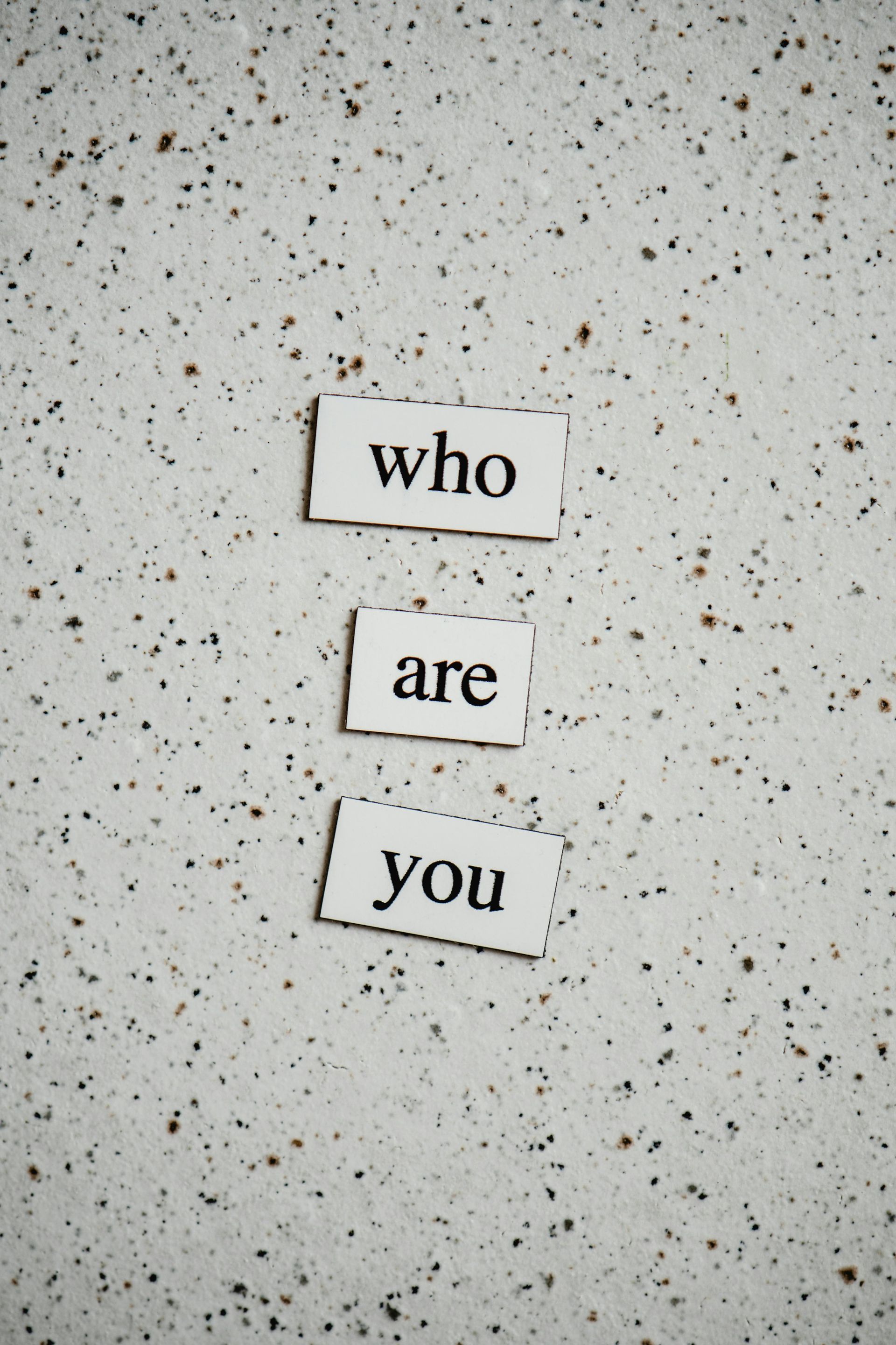 Text: Who are you?