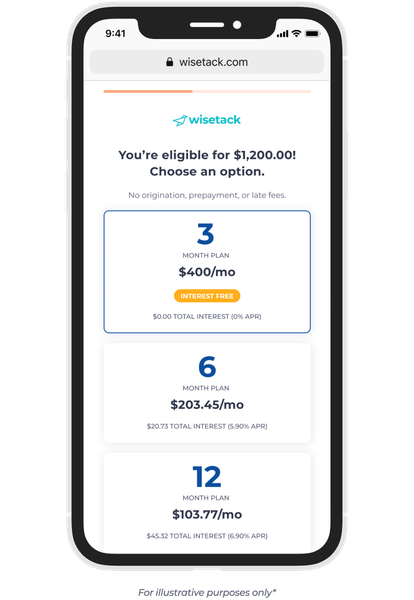Mobile app screen showing weekly payout options, with 3, 6, and 12 month selections and dollar amounts.